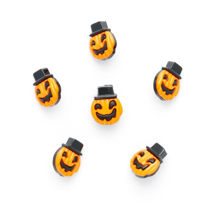 Pumpkin With Hat Buttons - 4 Pack