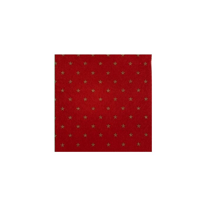Red with Gold Stars Felt Square