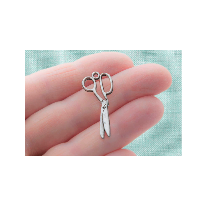 Scissors Silver Tone Charms - 6 Pack
