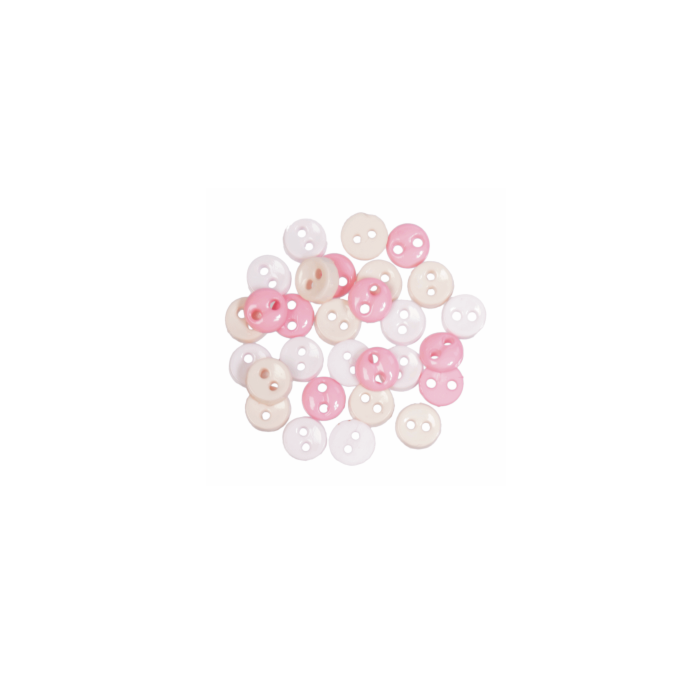 Craft Buttons - mini round pink (2.5g Pack)