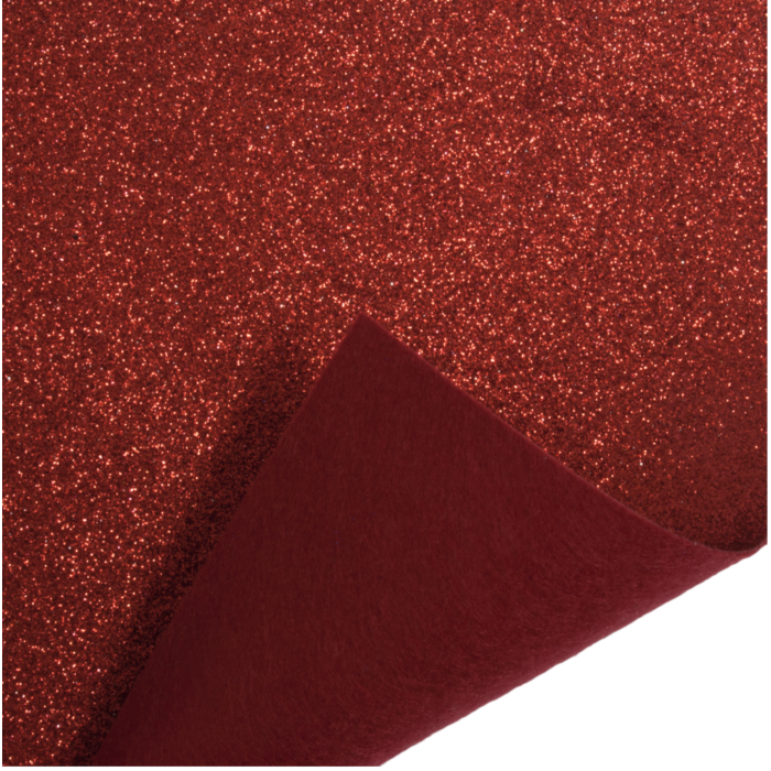 Red Glitter Felt 23cmx30cm/9x11in - 1 piece