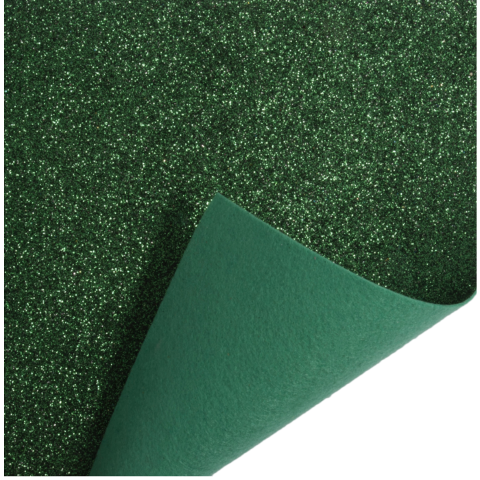 Green Glitter Felt 23cmx30cm/9x11in - 1 piece
