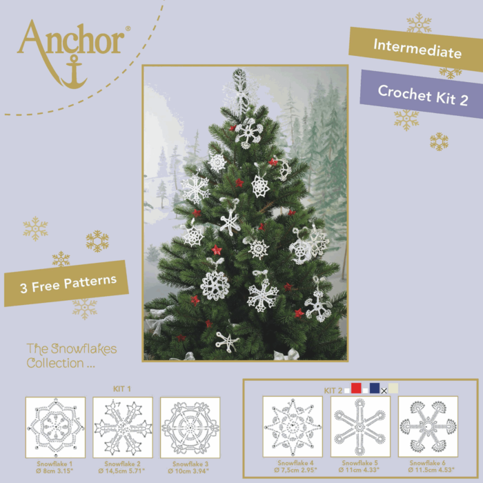 Anchor Crochet Kit - Blue Snowflakes - Kit 1
