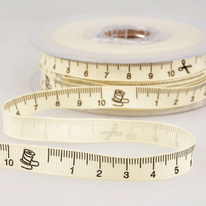 Ivory beige tape measure ribbon