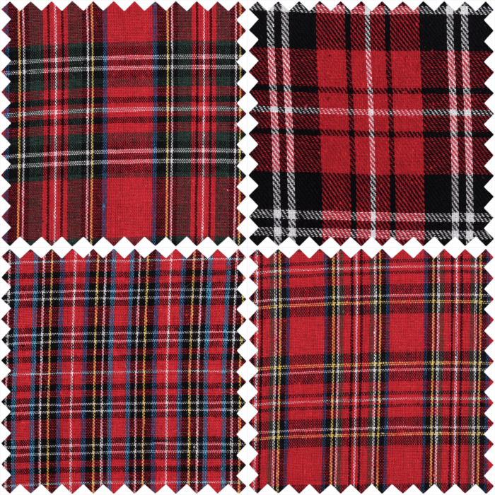 Fat Quarter Bundle Printed Christmas Tartan 