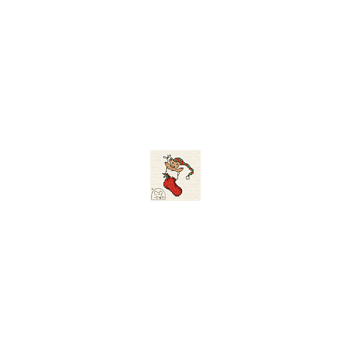 Mouseloft Teddy In Stocking Cross Stitch Kit With Card And Envelope - L35stl
