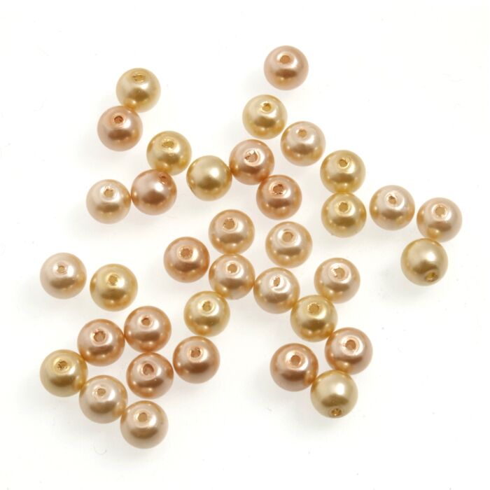 20cm x 6mm Glass Pearls: Sunset Mix