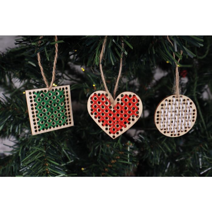 Cross Stitch Pre Punched Decoration - Mini Shapes