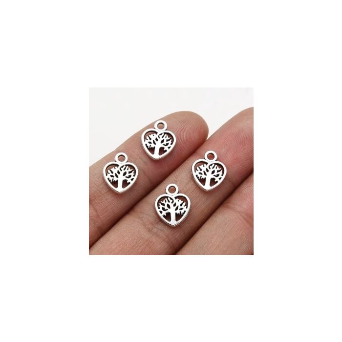 Tree of Life Heart Charms x 4