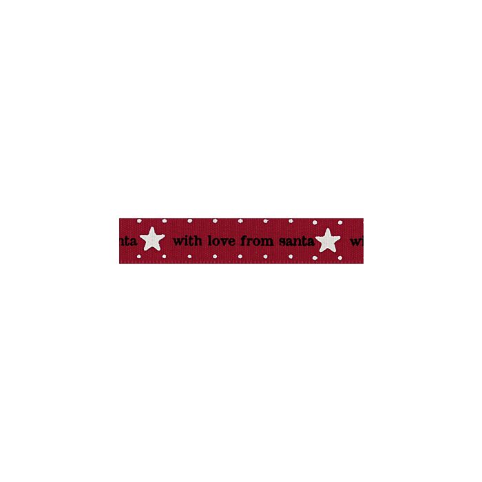 Jomil - 15mm With Love From Santa Ribbon - Red