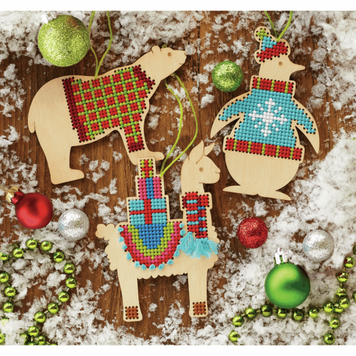 Dimensions Animal Wood Ornaments Cross Stitch Kit