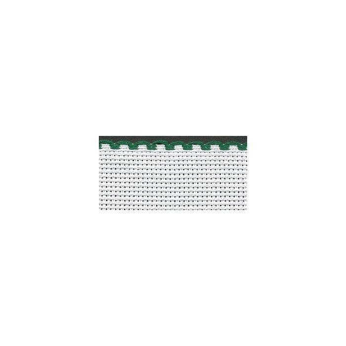3in / 8cm White / Green Edged Aida Band - 1m