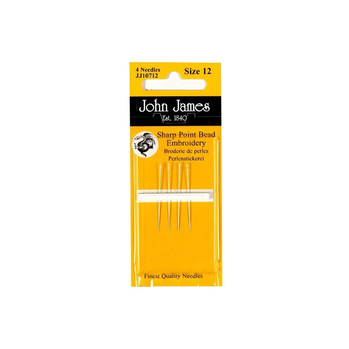 John James Short Bead Embroidery Needles - Size 12