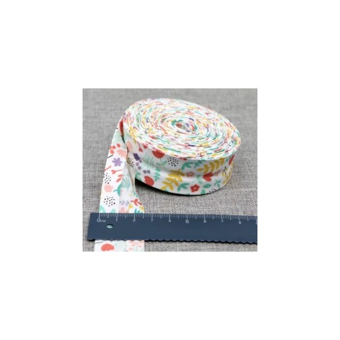 Printed Bias Binding Tape Edge - Floral 25mm x 5 metres