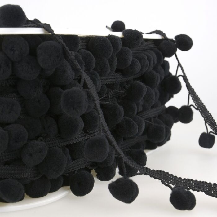 Black Pom Pom Trim - 15mm