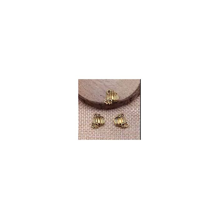 Gold Tone Pumpkin Charm - pack of 5