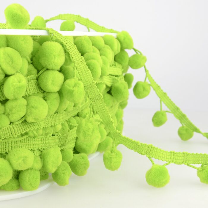 Green Pom Pom Trim - 15mm