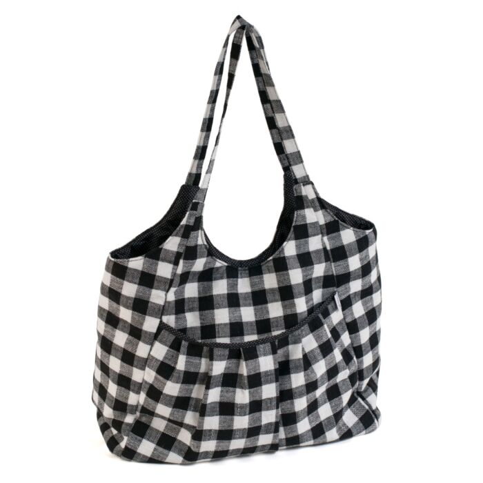 Monochrome Gingham Craft Bag
