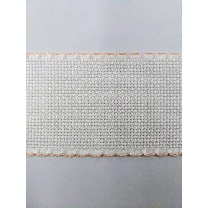 2in / 5cm Peach Edged Aida Band - 1m