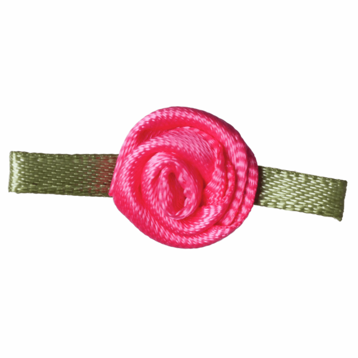 Bright Pink Ribbon Roses - pack of 10