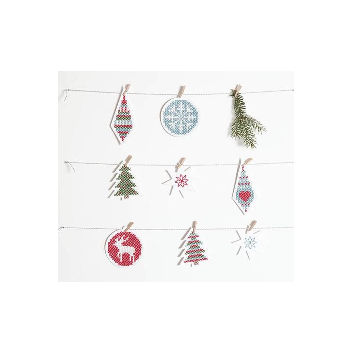 Stitchable Christmas Decorations White