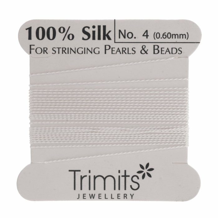 Silk Beading thread Trimits - Size 4 - White