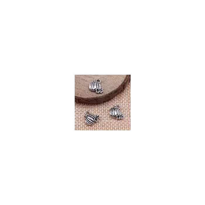 Silver Tone Pumpkin Charm - pack of 5