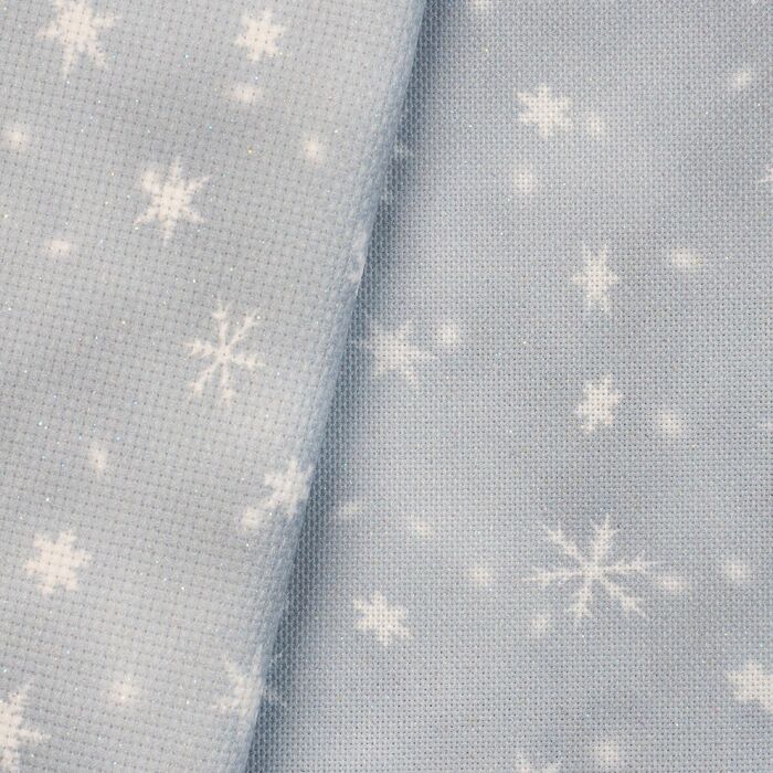 Fabric of The Month November 2026 - Snowfall Grey - 28ct Evenweave