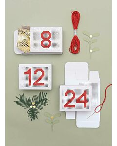 24 Rico Stitchable Advent Calendar Boxes - White