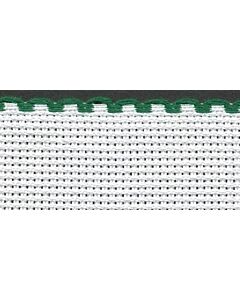 3in / 8cm White / Green Edged Aida Band - 1m