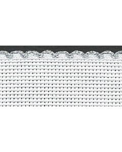 1in / 2.5cm White / Silver Edged Aida Band - 1m