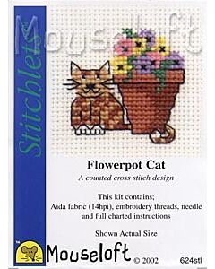 Mouseloft Flowerpot Cat Cross Stitch Kit - 004-624stl