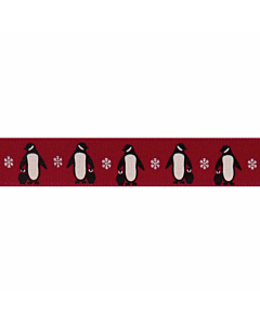 Bertie's Bows 15mm Ribbon Penguins Red