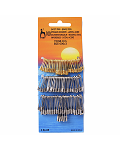 Pony Safety Pins 100Pk Assorted