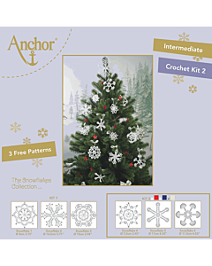 Anchor Crochet Kit - Red Snowflakes - Kit 2