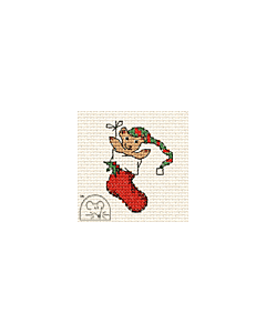 Mouseloft Teddy In Stocking Cross Stitch Kit With Card And Envelope - L35stl
