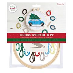  Simply Make Large Cross Stitch Kit - Tree on Car