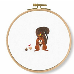 DMC Acorns Squirrel Printed Embroidery Kit - TB121 - 25% off RRP