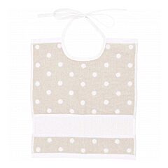 Rico Baby Tie on Bib - Beige/White (30 x 34cm)