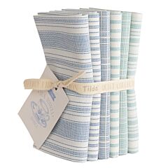 Tilda Fat Quarters: Woven Tea Towel: Blue/Teal