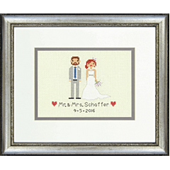 Dimensions Bride and Groom Wedding Record Counted Cross Stitch Kit