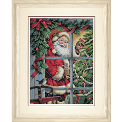Dimensions Candy Cane Santa Cross Stitch Kit 
