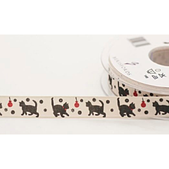 Jomil - 15mm Cat and Bauble Ribbon
