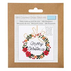 Trimits Mini Cross Stitch Kit - Christmas Wreath 