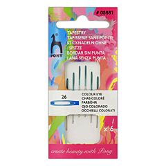 Tapestry Hand Sewing Needles with Colour-Coded Eye Size 26