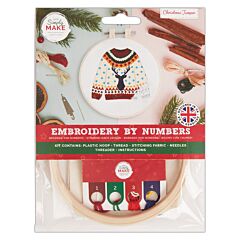  Simply Make Small Embroidery by Numbers Kit - Christmas Jumper