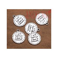 Family's Love is Forever charm x 3