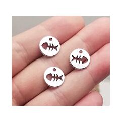 Fish Bone Charm x 3