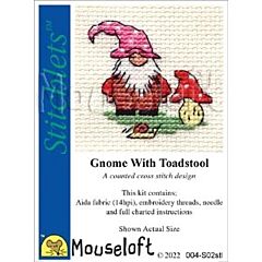 Mouseloft Gnome with Toadstool Cross Stitch Kit - 004-S02stl