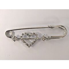 Diamante Heart Brooch Pin